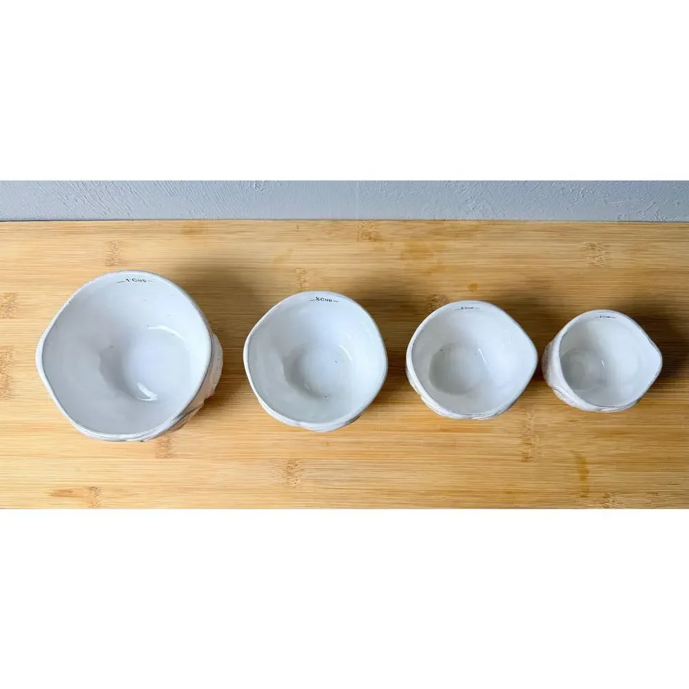 Vintage 1970s Ceramic Owl Nesting Measuring Cups, Set of 4